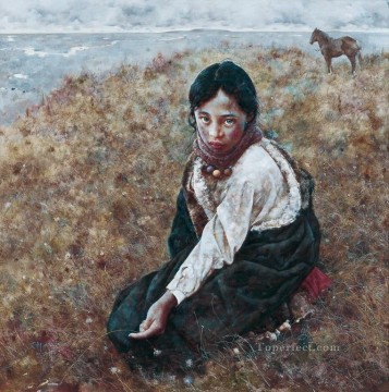  Wilderness Oil Painting - Dawn of wilderness AX Tibet